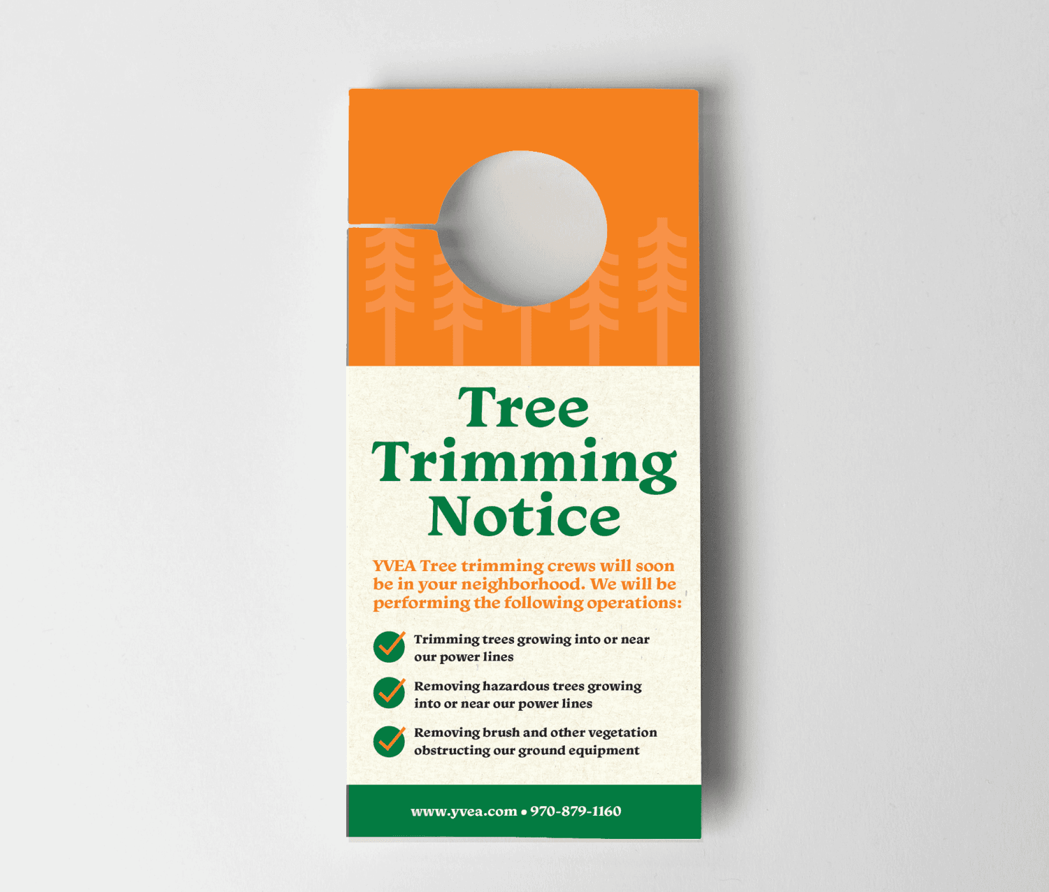 Vegetation management door hanger Vegetation management door hanger