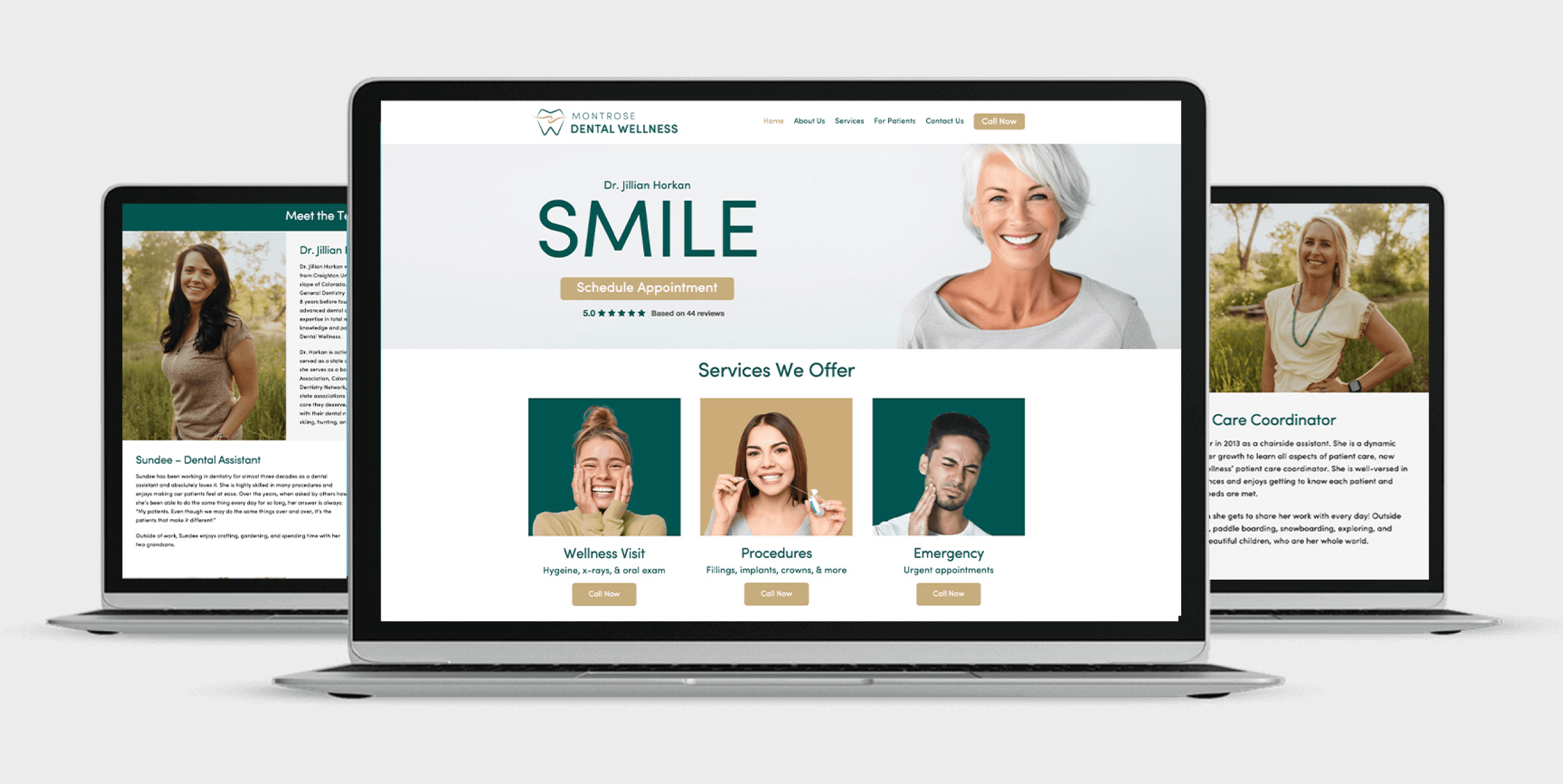 Montrose Dental Wellness website Montrose Dental Wellness_ Website Development Example_Services Page mock up
