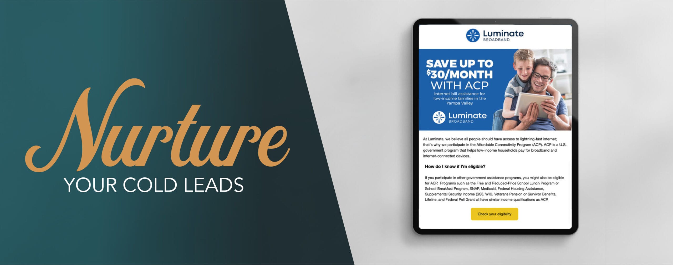 Fiber broadband marketing nurture leads