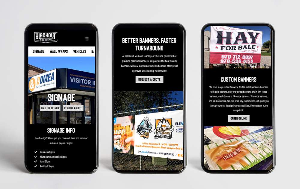 Blackout Graphics mobile website