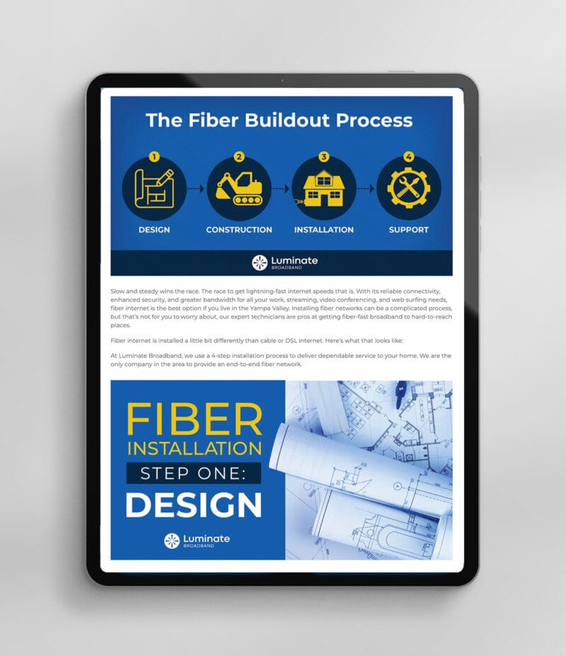 Fiber buildout process - Luminate Broadband