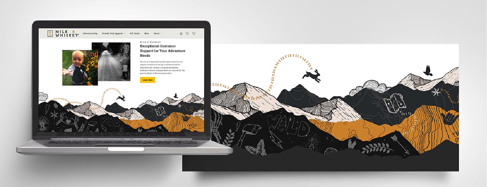 Milk x Honey vector illustrated footer